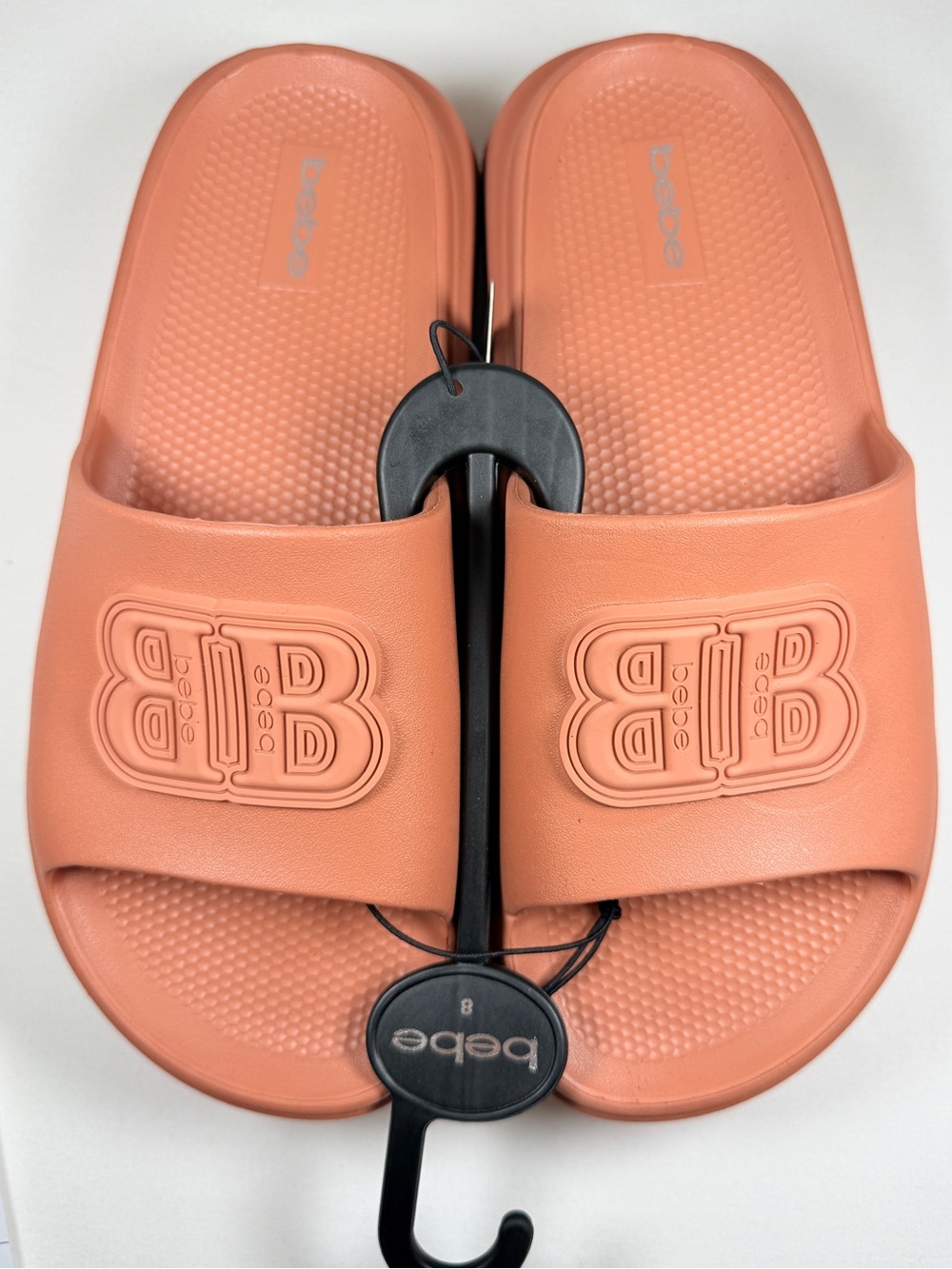 Bebe Foam Slide Sandals Camel Size 8 Lightweight Comfort Pool Slides NWT